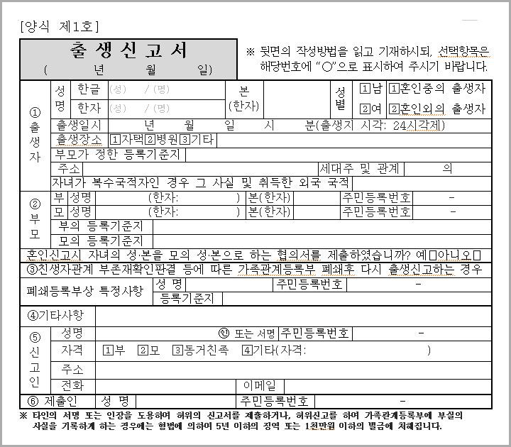 출생신고서